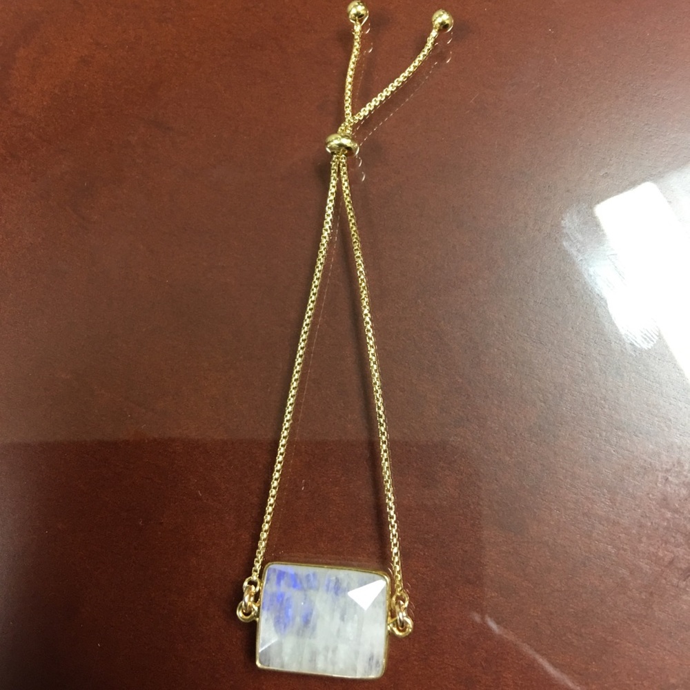 Moonstone and gold filled chain bracelet